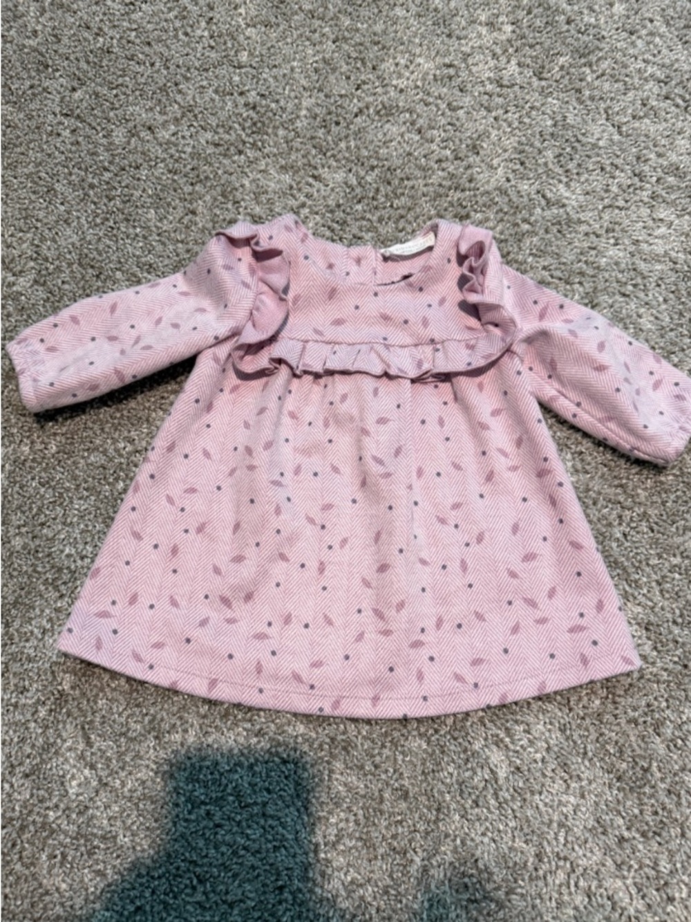 Primark Pink Ruffle-Front Long Sleeve Dress
